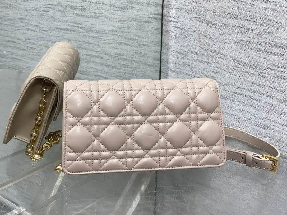 Dior Small Dior Jolie Bag With Chain Pink Cannage Calfskin S3117