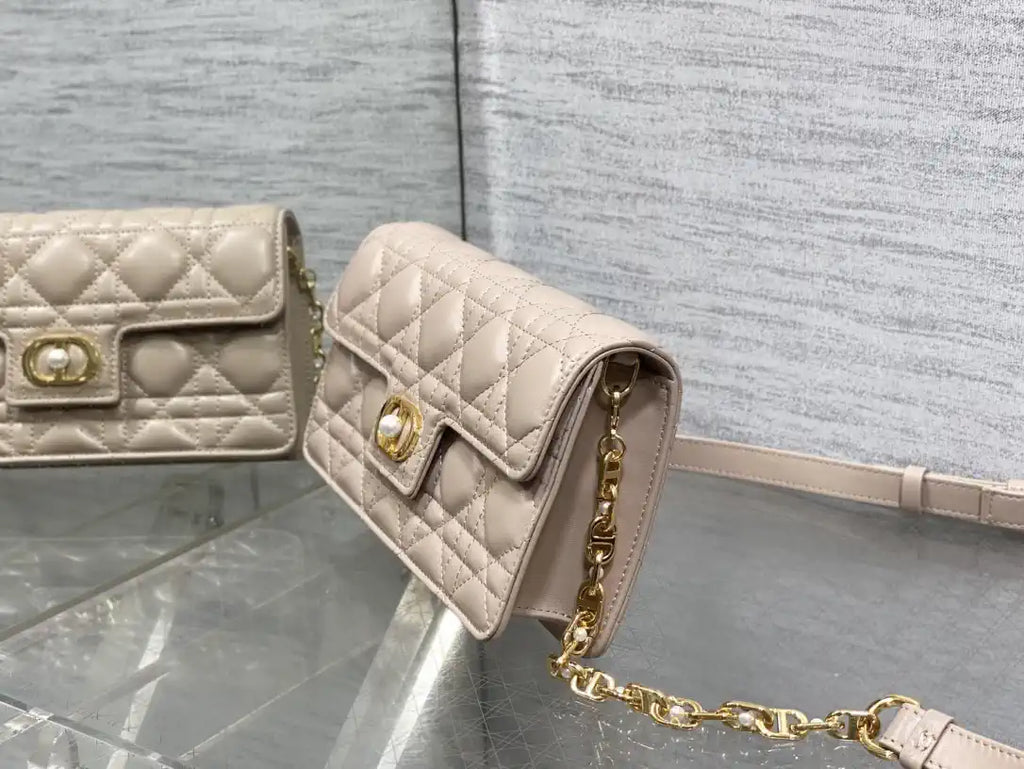 Dior Small Dior Jolie Bag With Chain Pink Cannage Calfskin S3117