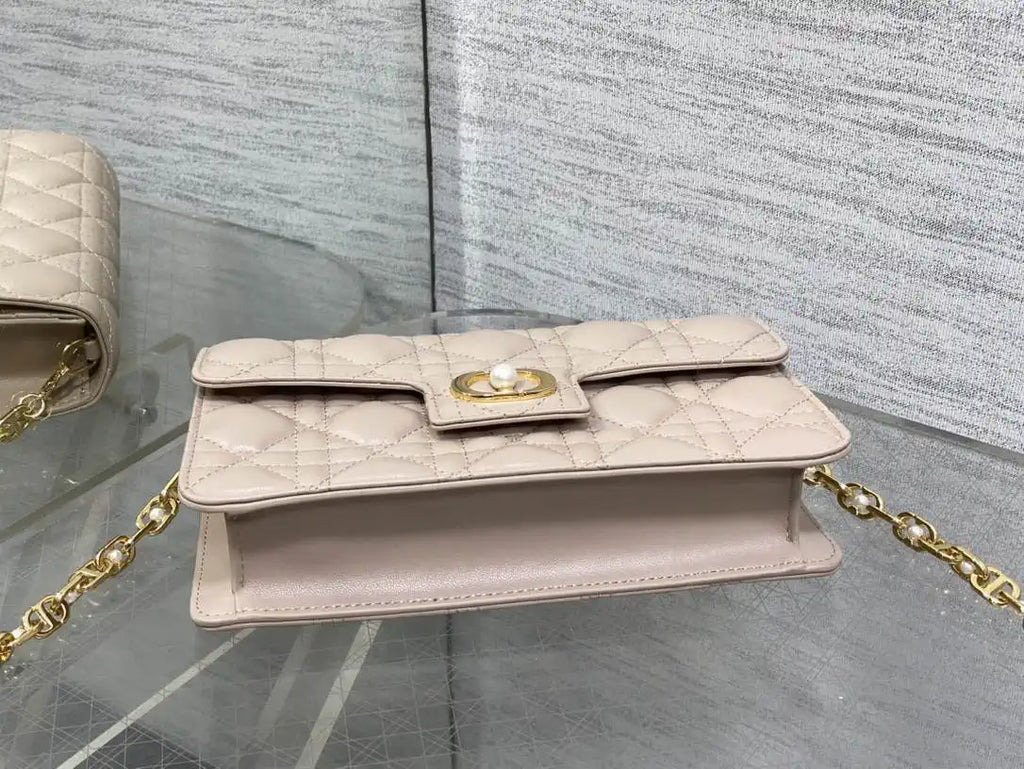 Dior Small Dior Jolie Bag With Chain Pink Cannage Calfskin S3117