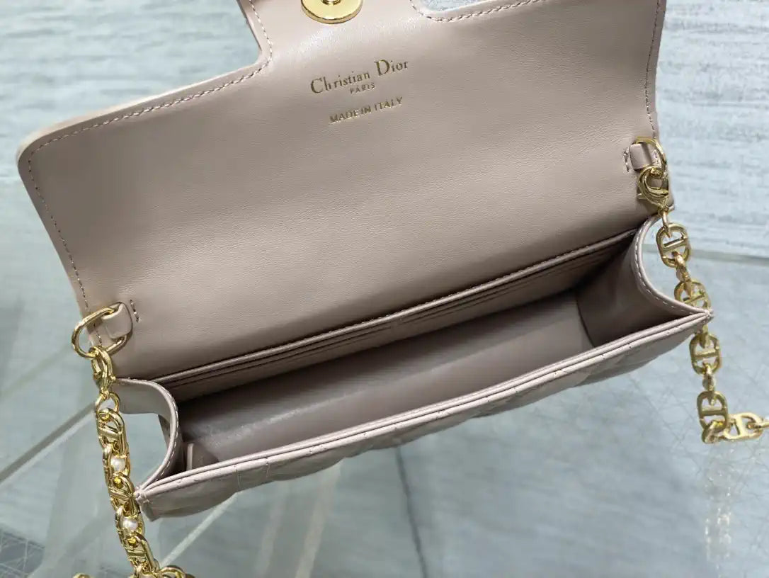 Dior Small Dior Jolie Bag With Chain Pink Cannage Calfskin S3117