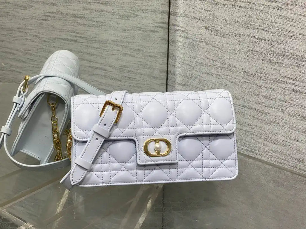 Dior Small Dior Jolie Bag With Chain Cannage Calfskin S3117 Glacier Blue