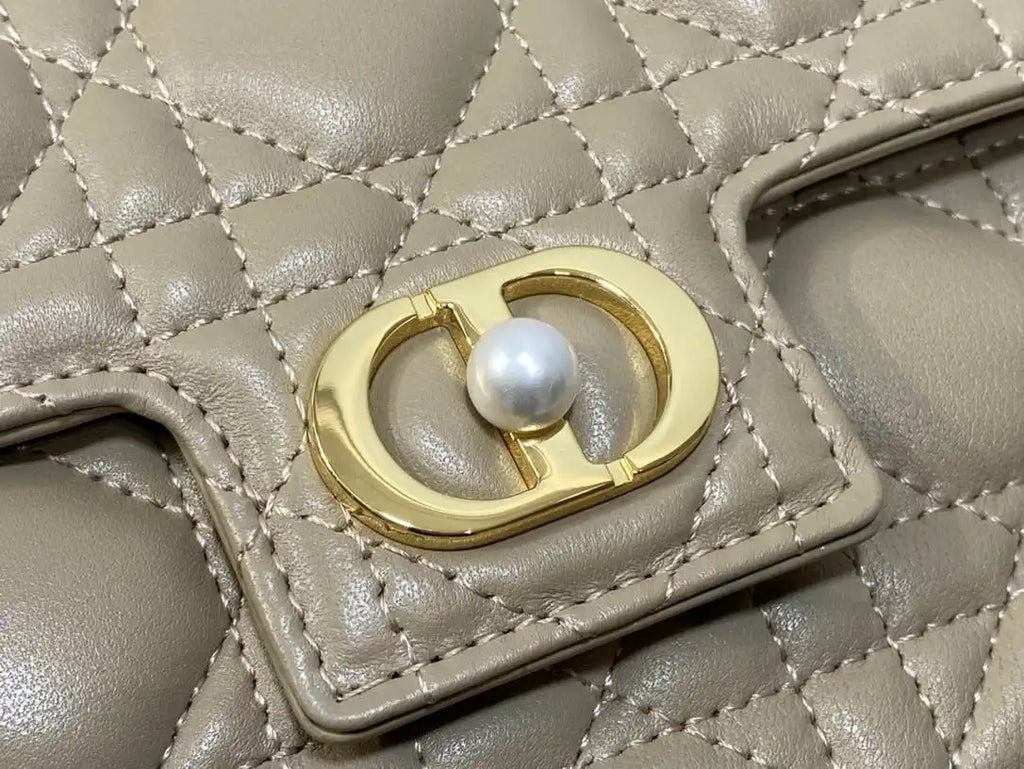 Dior Small Dior Jolie Bag With Chain Cannage Calfskin S3117 Apricot
