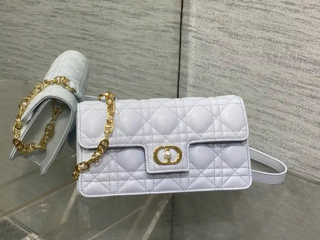 Dior Small Dior Jolie Bag With Chain Cannage Calfskin S3117 Glacier Blue