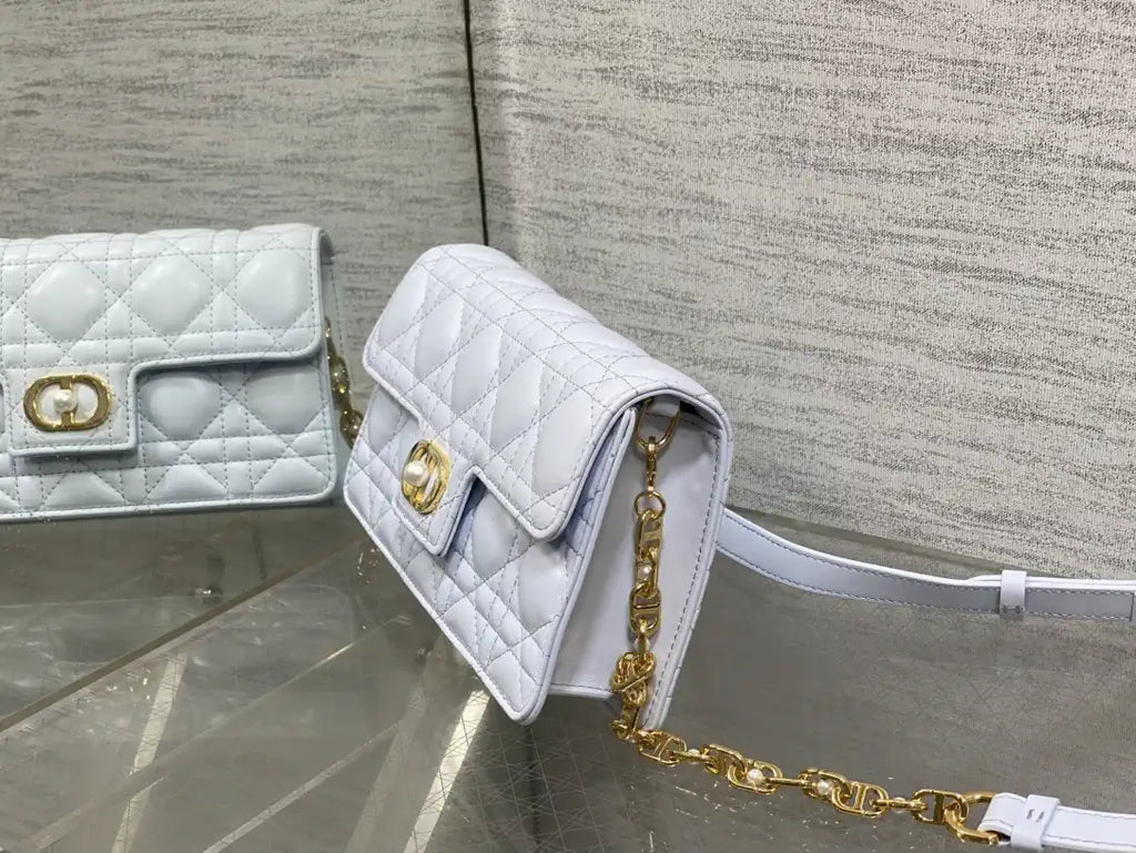 Dior Small Dior Jolie Bag With Chain Cannage Calfskin S3117 Glacier Blue