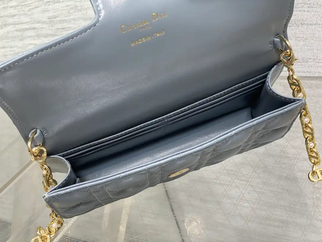 Dior Small Dior Jolie Bag With Chain Cannage Calfskin S3117 Blue