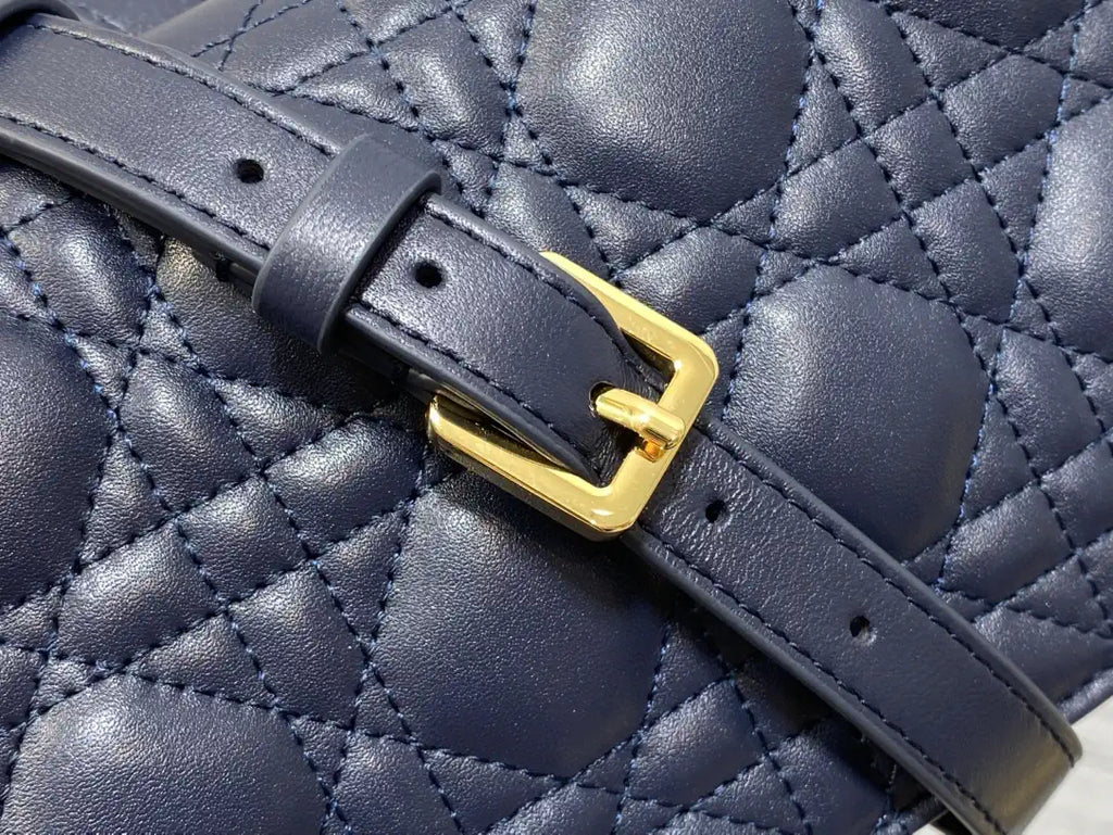 Dior Small Dior Jolie Bag With Chain Cannage Calfskin S3117 Navy Blue