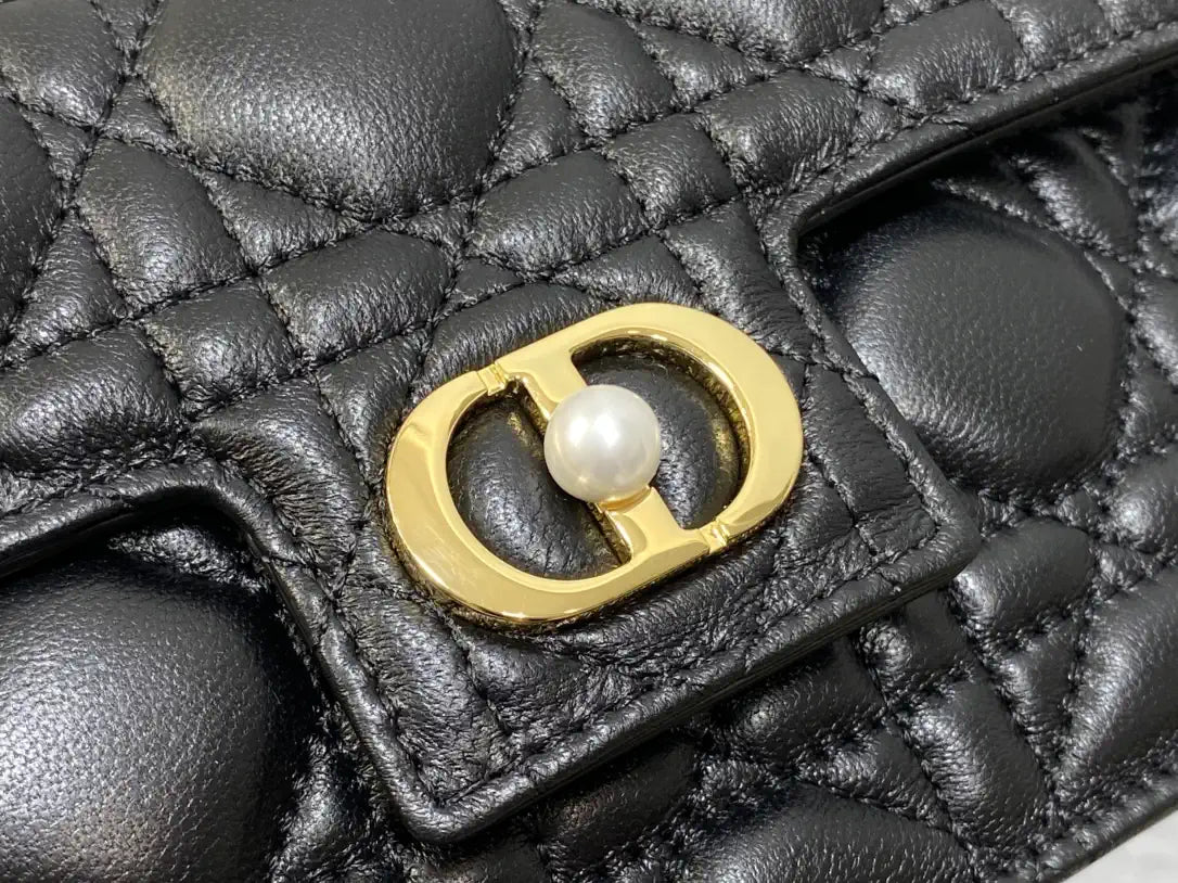 Dior Small Dior Jolie Bag With Chain Black Cannage Calfskin S3117