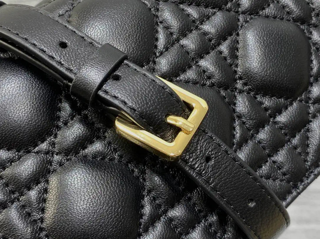 Dior Small Dior Jolie Bag With Chain Black Cannage Calfskin S3117