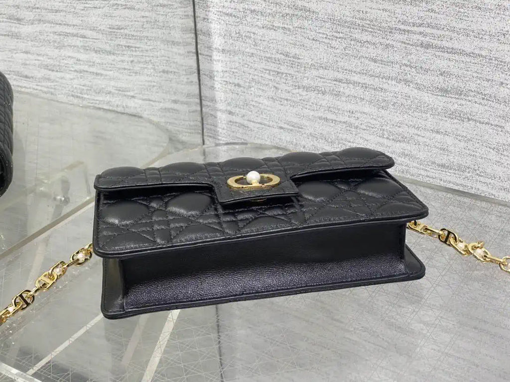 Dior Small Dior Jolie Bag With Chain Black Cannage Calfskin S3117