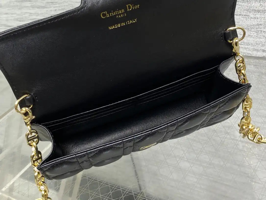 Dior Small Dior Jolie Bag With Chain Black Cannage Calfskin S3117