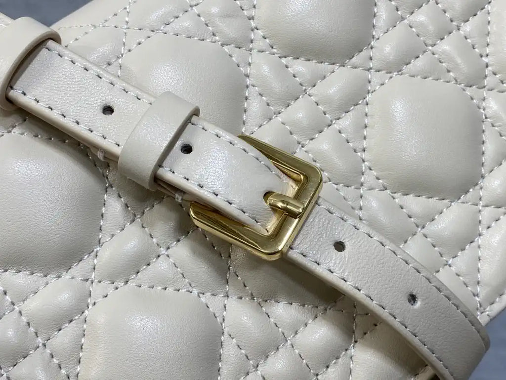 Dior Small Dior Jolie Bag With Chain Ivory Cannage Calfskin S3117