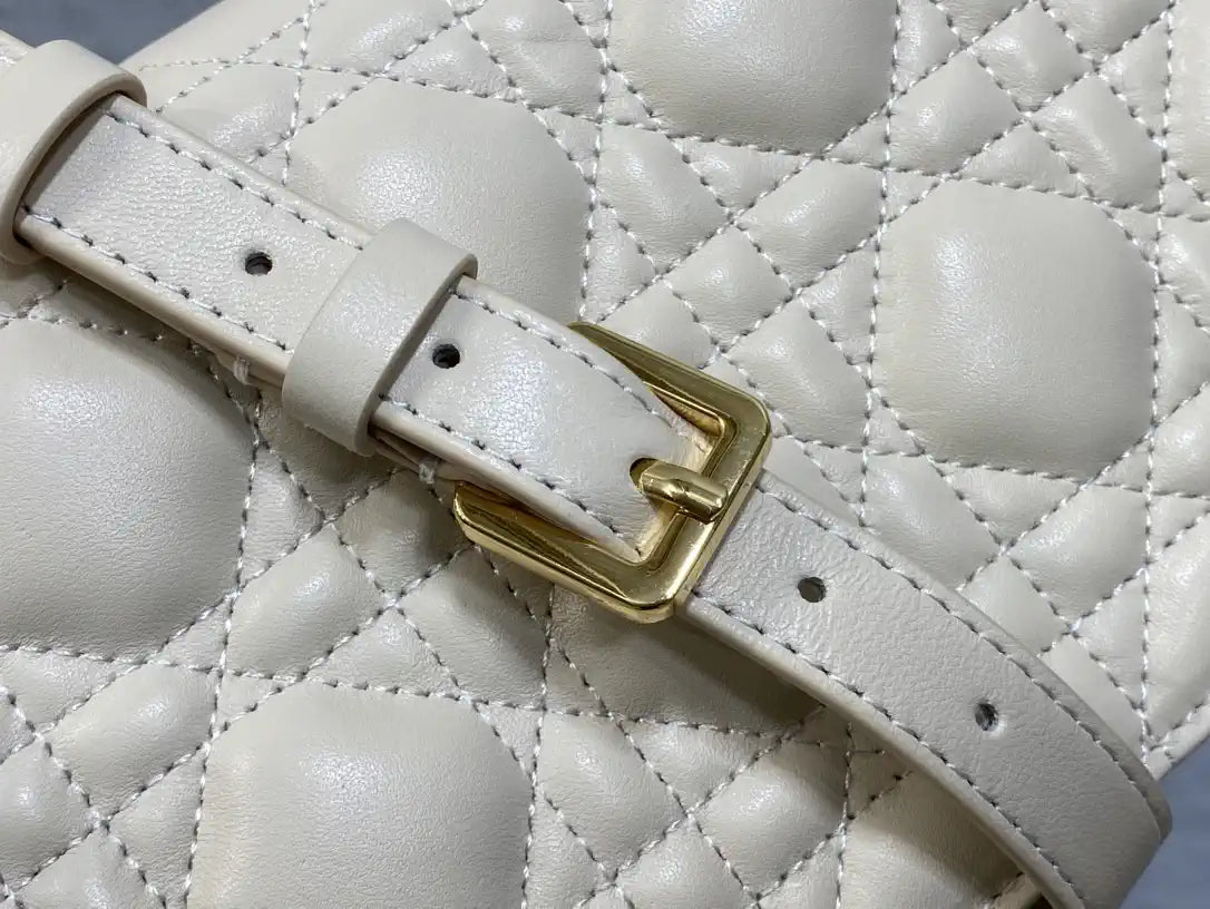 Dior Small Dior Jolie Bag With Chain Ivory Cannage Calfskin S3117