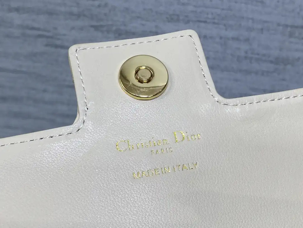 Dior Small Dior Jolie Bag With Chain Ivory Cannage Calfskin S3117