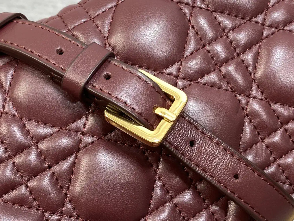 Dior Small Dior Jolie Bag With Chain Wine Red Cannage Calfskin S3117