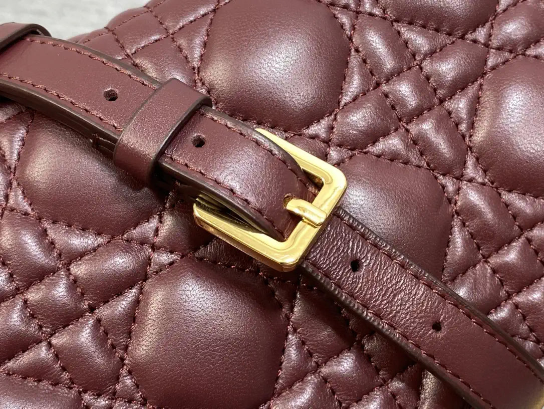 Dior Small Dior Jolie Bag With Chain Wine Red Cannage Calfskin S3117