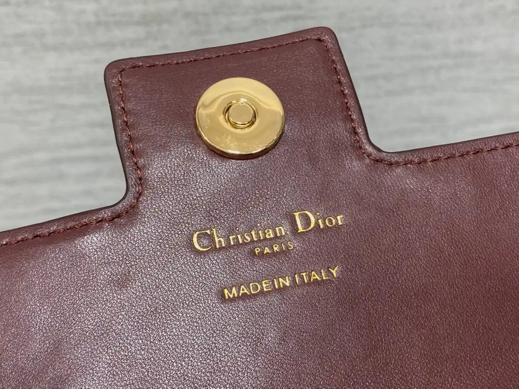 Dior Small Dior Jolie Bag With Chain Wine Red Cannage Calfskin S3117