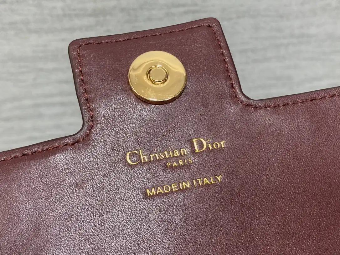 Dior Small Dior Jolie Bag With Chain Wine Red Cannage Calfskin S3117
