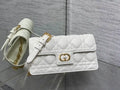Dior Small Dior Jolie Bag With Chain Cannage Calfskin S3117 White