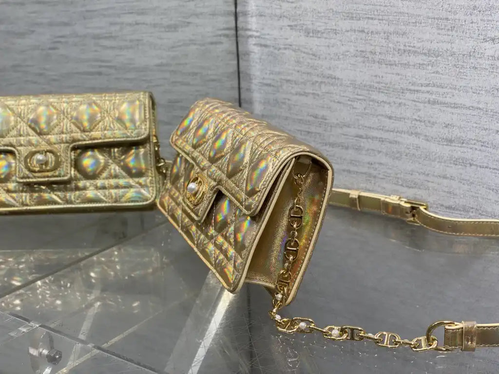 Dior Small Dior Jolie Bag With Chain Cannage Calfskin S3117 Gold