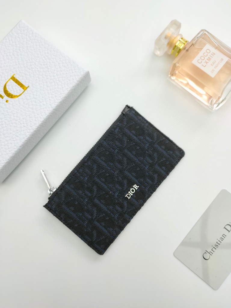 Dior SMALL LADY DIOR ZIPPED CARD HOLDER S0478 Dior Oblique Jacquard Black