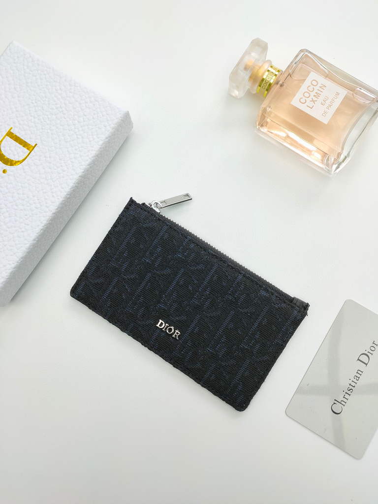 Dior SMALL LADY DIOR ZIPPED CARD HOLDER S0478 Dior Oblique Jacquard Black