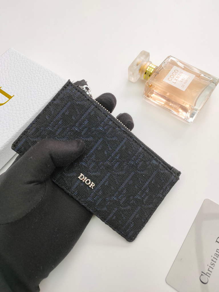 Dior SMALL LADY DIOR ZIPPED CARD HOLDER S0478 Dior Oblique Jacquard Black