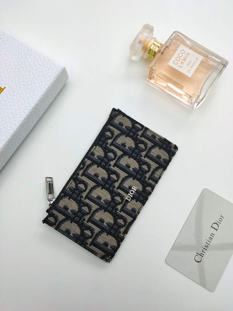 Dior SMALL LADY DIOR ZIPPED CARD HOLDER S0478 Dior Oblique Jacquard Blue