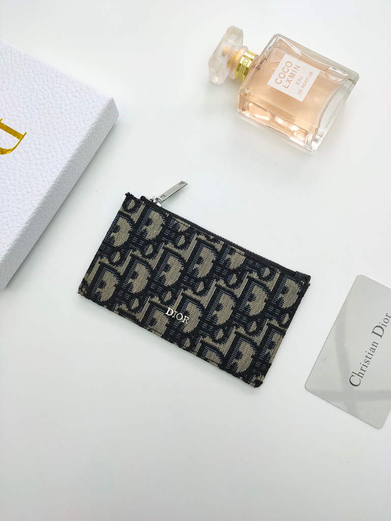 Dior SMALL LADY DIOR ZIPPED CARD HOLDER S0478 Dior Oblique Jacquard Blue