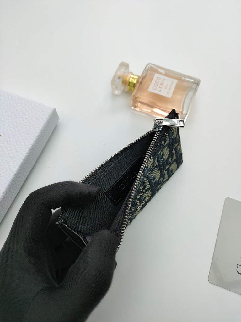 Dior SMALL LADY DIOR ZIPPED CARD HOLDER S0478 Dior Oblique Jacquard Blue