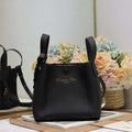 Dior M2840 Small Signature Bucket Bag Grained Calfskin M28410 Black - Default Title - View 1