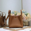 Dior M2840 Small Signature Bucket Bag Grained Calfskin Brown - Default Title - View 1