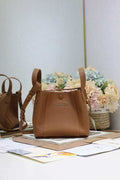 Dior M2840 Small Signature Bucket Bag Grained Calfskin Brown