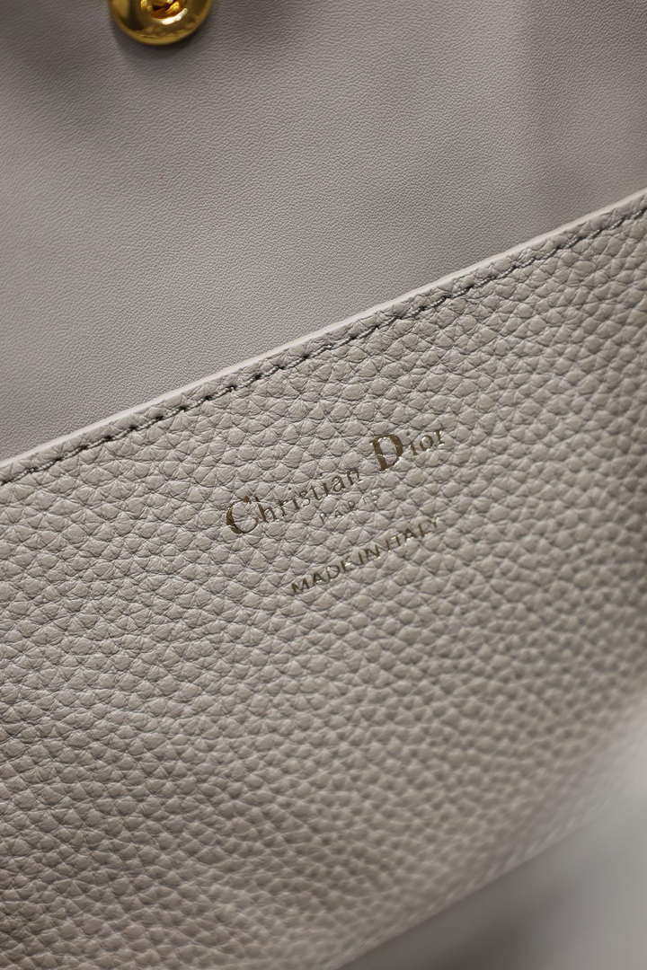 Dior M2840 Small Signature Bucket Bag Grained Calfskin Gray