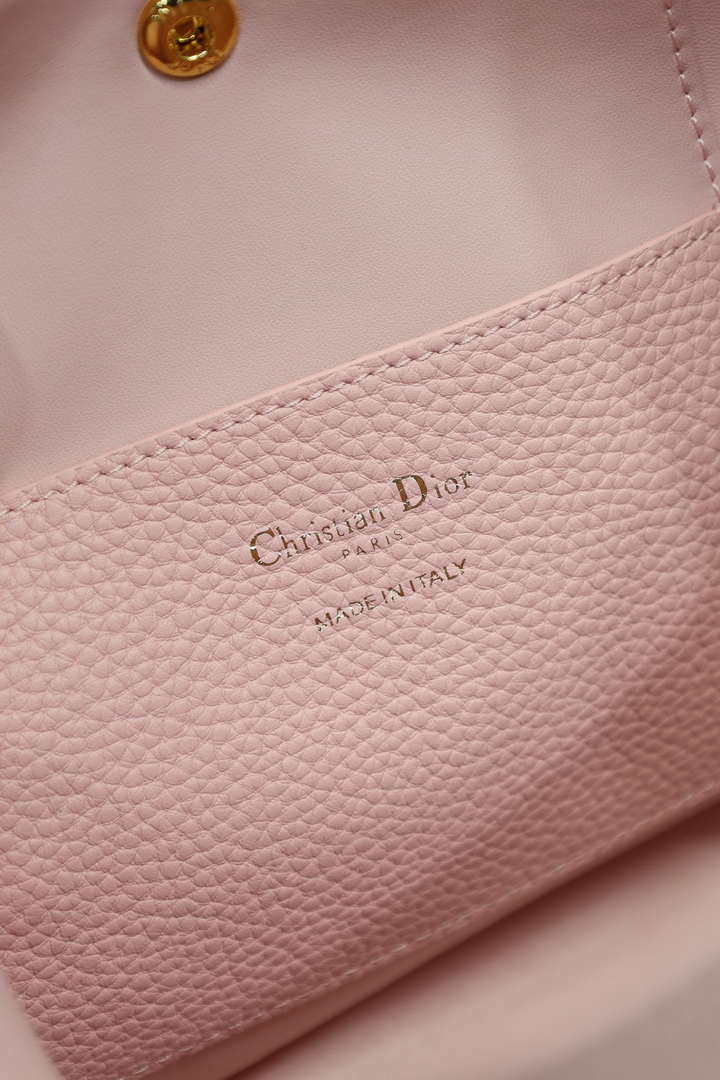 Dior M2840 Small Signature Bucket Bag Grained Calfskin Pink