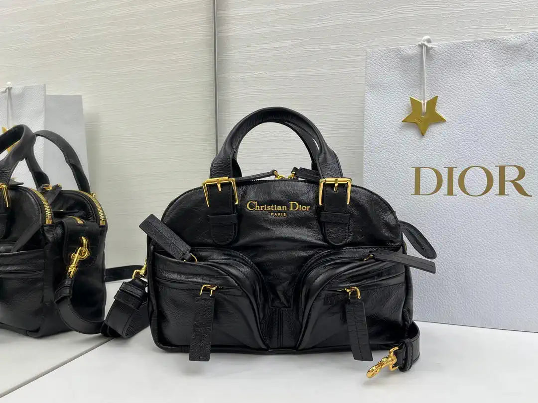Dior Smalll Grand Tour Bowling Bag 28cm Black