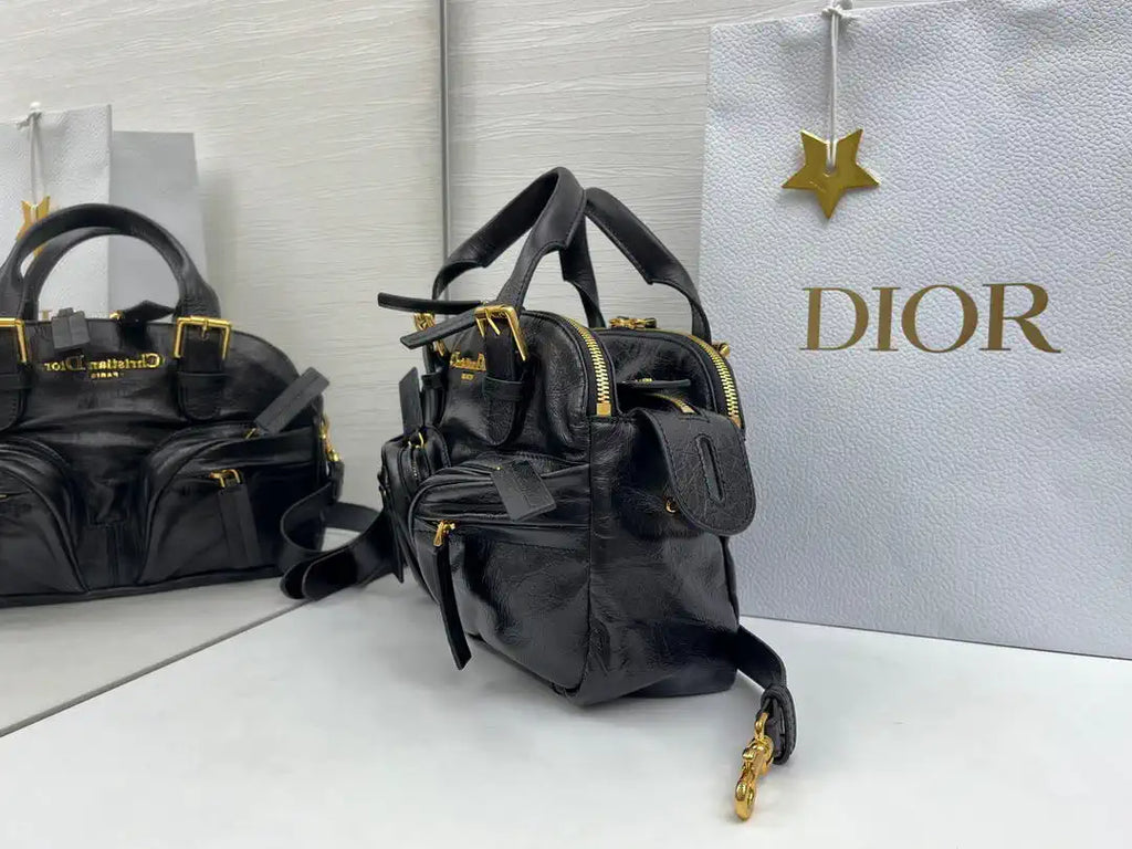Dior Smalll Grand Tour Bowling Bag 28cm Black