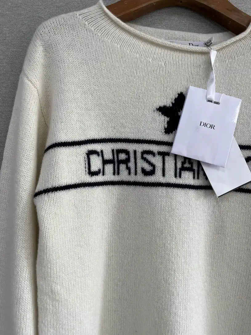 Dior Women Anchor Shoulder Lucky Star cashmere Sweater D38616