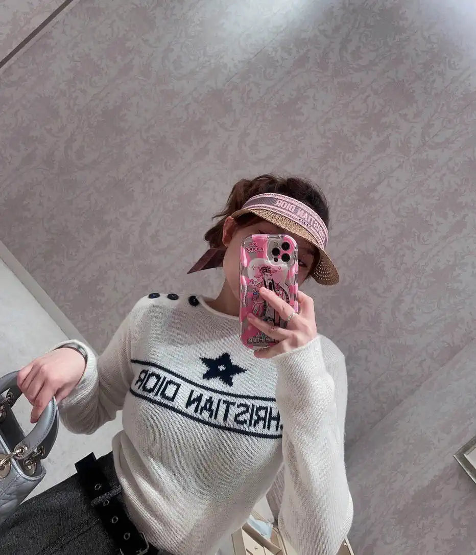Dior Women Anchor Shoulder Lucky Star cashmere Sweater D38616