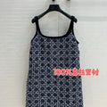 Dior Women Blue and white Princess Diana rattan check slip  dress D38700