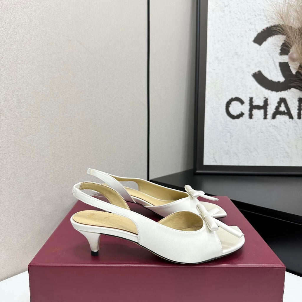 Dior Women Bow Heeled Slingback Sandal KCO576LAB_S23T D10029 Lambskin