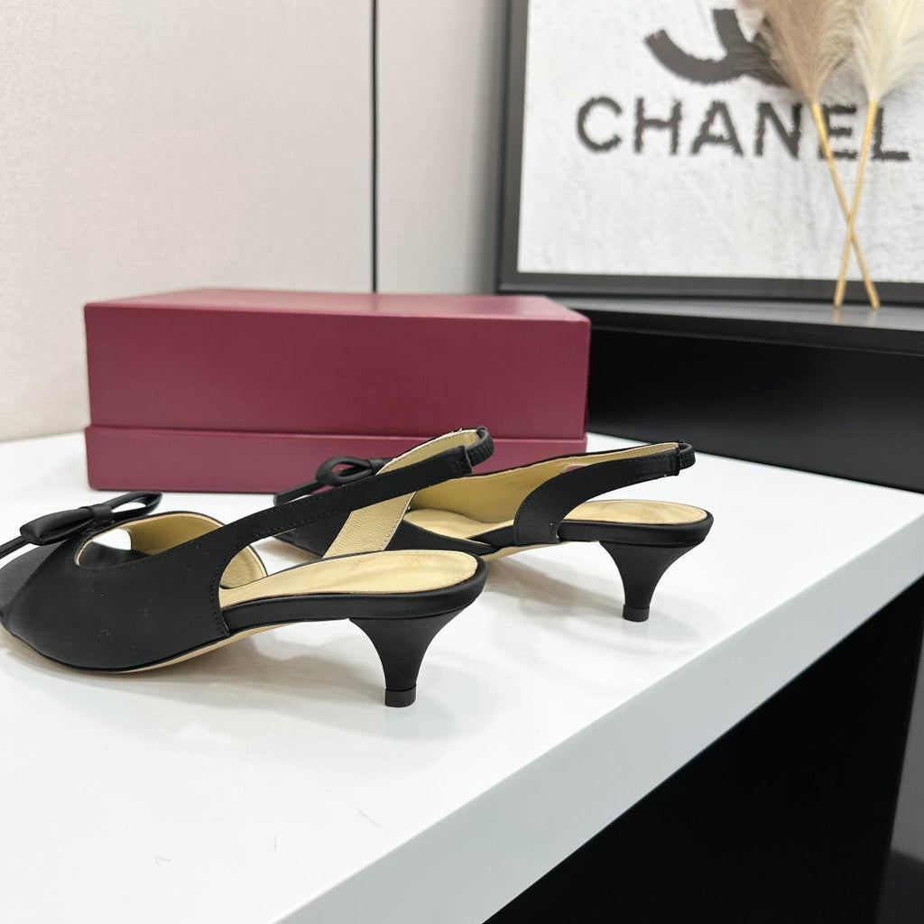 Dior Women Bow Heeled Slingback Sandal KCO576LAB_S23T Lambskin D10030