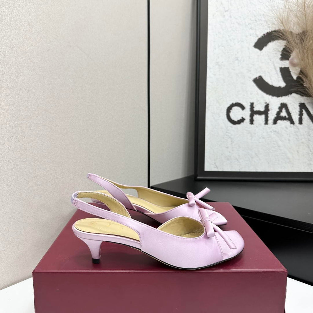 Dior Women Bow Heeled Slingback Sandal KCO576LAB_S23T Lambskin D10031