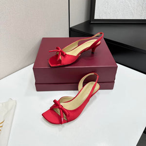 Dior Women Bow Heeled Slingback Sandal KCO576LAB_S23T Lambskin D10032 - US 4=Euro 35 - View 4