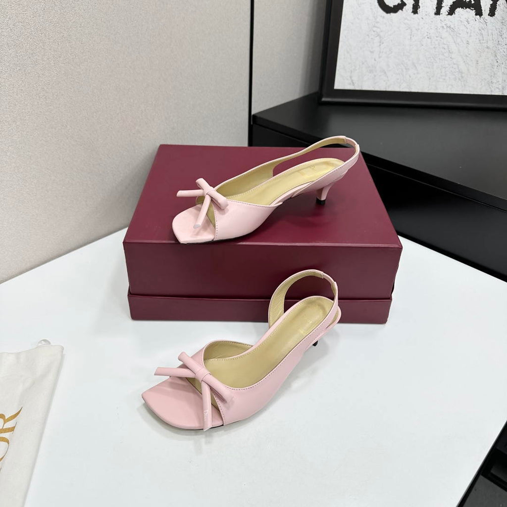 Dior Women Bow Heeled Slingback Sandal KCO576LAB_S23T Lambskin D10033