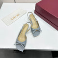 Dior Women Bow Heeled Slingback Sandal KCO576LAB_S23T Lambskin D10034
