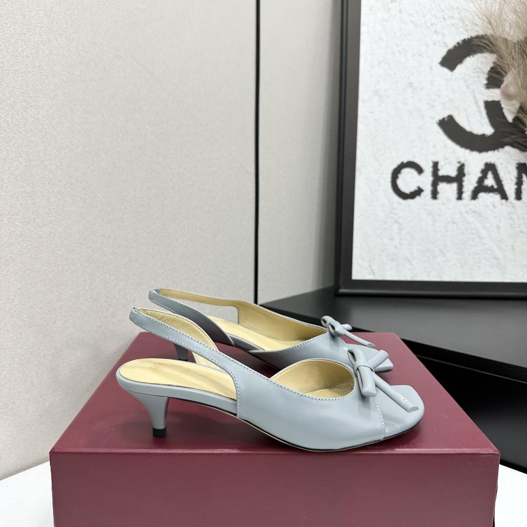 Dior Women Bow Heeled Slingback Sandal KCO576LAB_S23T Lambskin D10034
