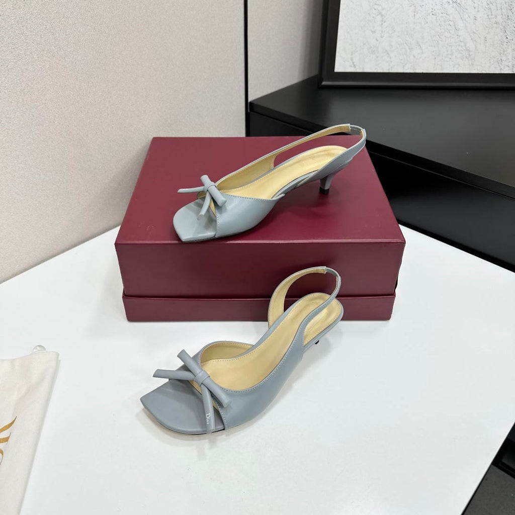 Dior Women Bow Heeled Slingback Sandal KCO576LAB_S23T Lambskin D10034