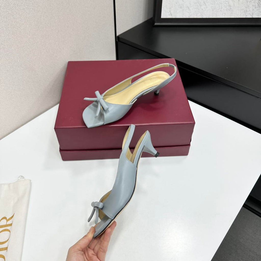 Dior Women Bow Heeled Slingback Sandal KCO576LAB_S23T Lambskin D10034