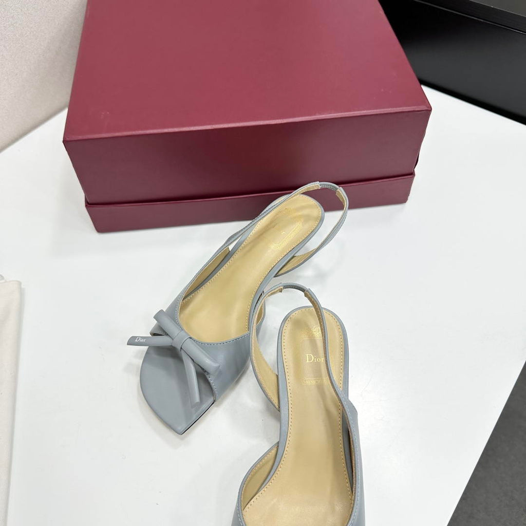Dior Women Bow Heeled Slingback Sandal KCO576LAB_S23T Lambskin D10034