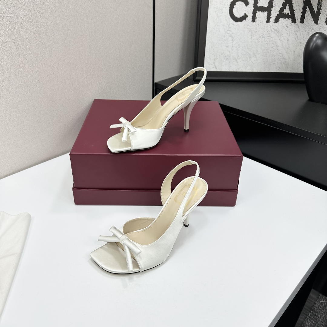 Dior Women Bow Heeled Slingback Sandal KCO579SAT_S10W Satin D10039